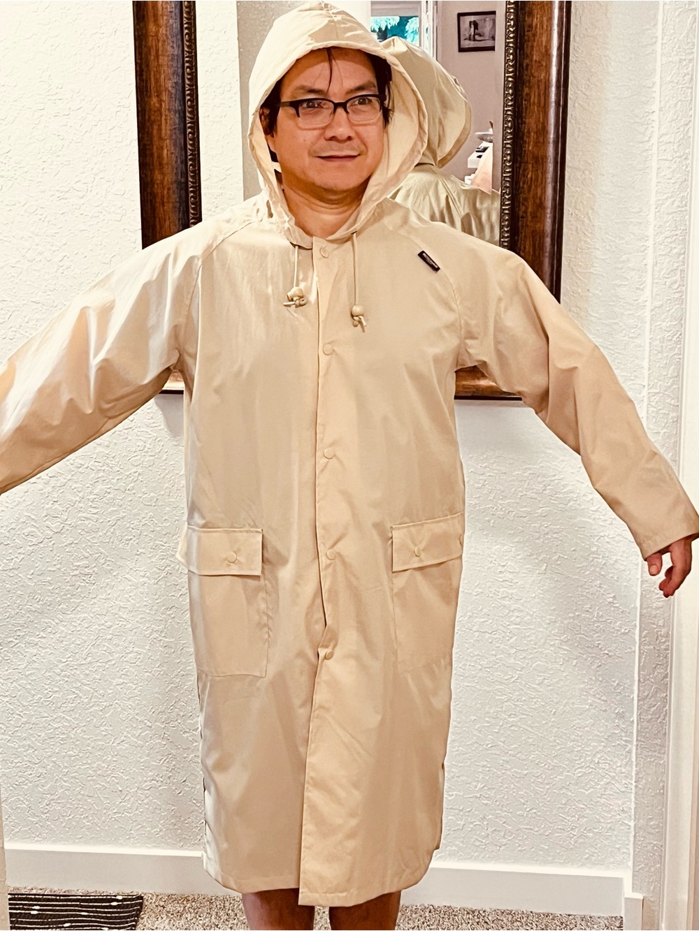 Unisex Rochas Hooded Shell Jacket — Beige - Picture 7 of 12